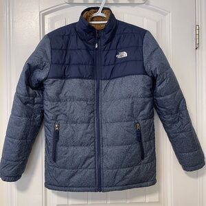 The North Face Navy and Gray Quilted Jacket